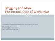 Blended Learning - The INs and OUts of WordPress